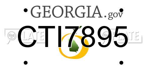 CTI7895 Georgia License Plate