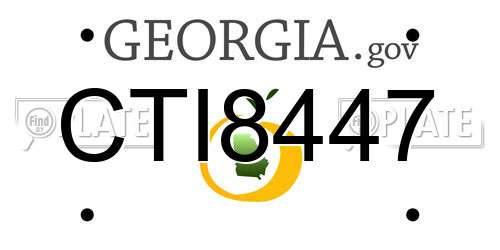 CTI8447 Georgia License Plate