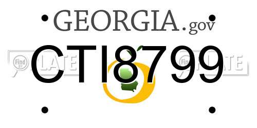 CTI8799 Georgia License Plate