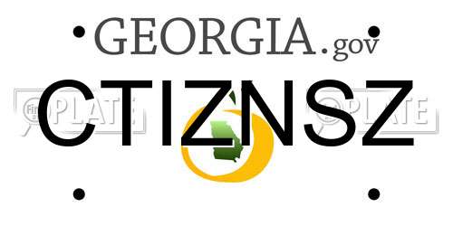 CTIZNSZ Georgia License Plate
