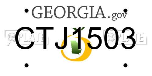CTJ1503 Georgia License Plate