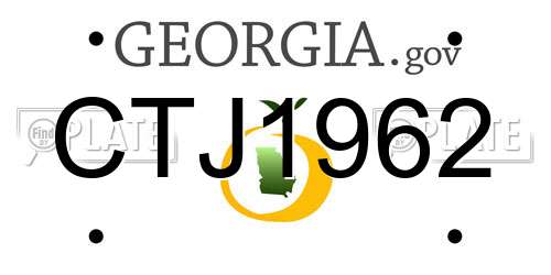 CTJ1962 Georgia License Plate