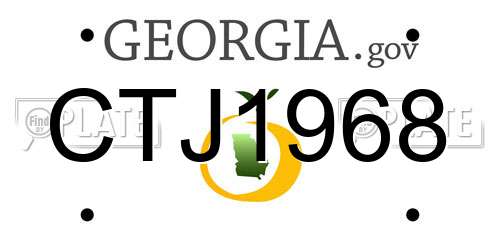 CTJ1968 Georgia License Plate