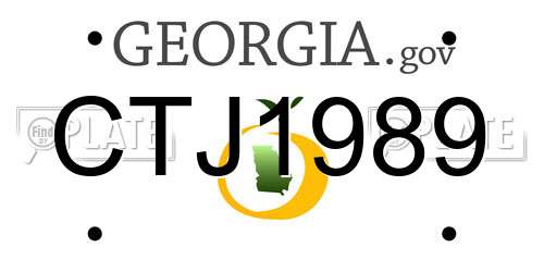 CTJ1989 Georgia License Plate