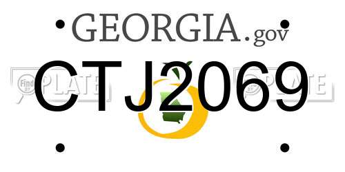 CTJ2069 Georgia License Plate