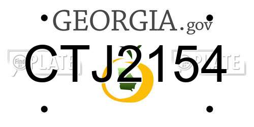 CTJ2154 Georgia License Plate