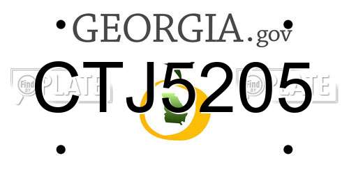 CTJ5205 Georgia License Plate