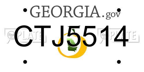 CTJ5514 Georgia License Plate