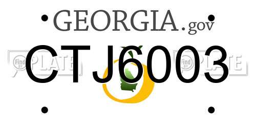 CTJ6003 Georgia License Plate