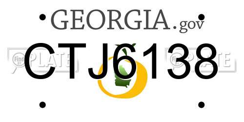 CTJ6138 Georgia License Plate