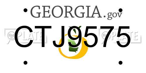 CTJ9575 Georgia License Plate