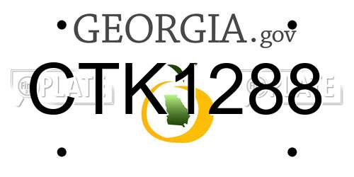 CTK1288 Georgia License Plate