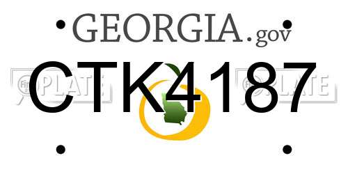 CTK4187 Georgia License Plate