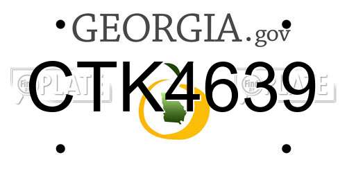 CTK4639 Georgia License Plate