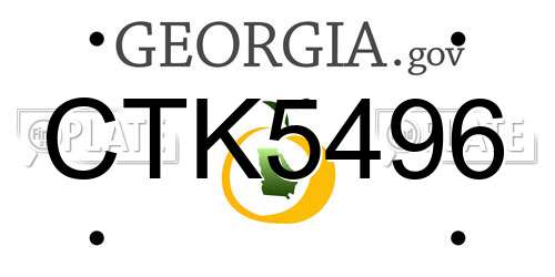 CTK5496 Georgia License Plate