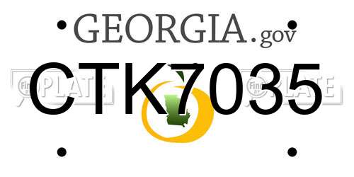 CTK7035 Georgia License Plate