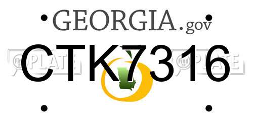 CTK7316 Georgia License Plate