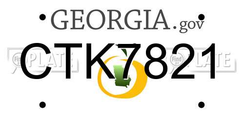 CTK7821 Georgia License Plate