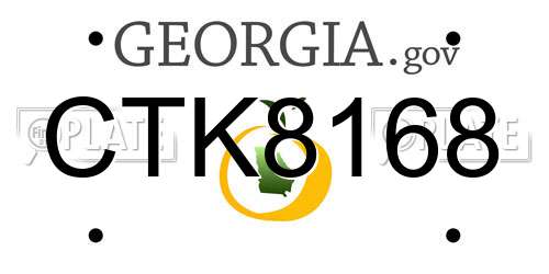CTK8168 Georgia License Plate