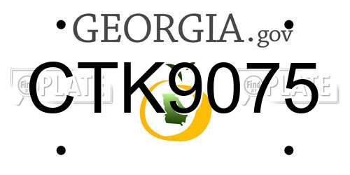 CTK9075 Georgia License Plate