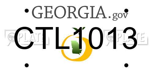 CTL1013 Georgia License Plate