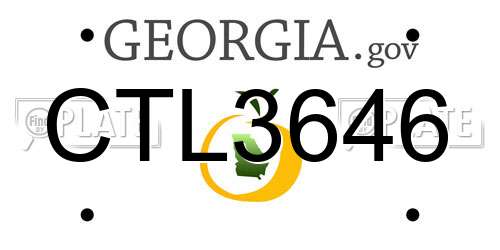 CTL3646 Georgia License Plate