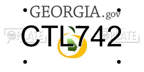 CTL742 Georgia License Plate