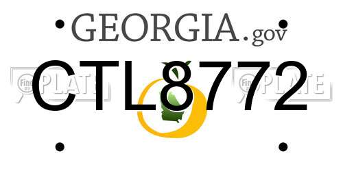 CTL8772 Georgia License Plate