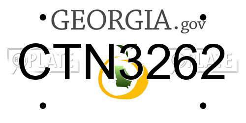 CTN3262 Georgia License Plate