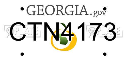 CTN4173 Georgia License Plate