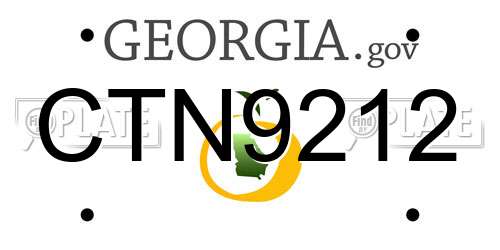 CTN9212 Georgia License Plate