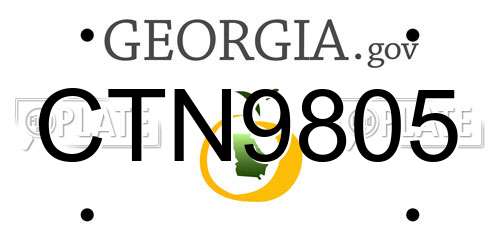 CTN9805 Georgia License Plate