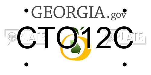 CTO12C Georgia License Plate