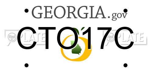 CTO17C Georgia License Plate