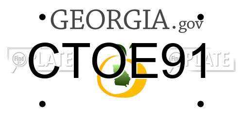 CTOE91 Georgia License Plate