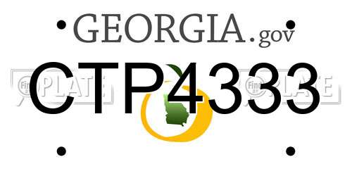 CTP4333 Georgia License Plate