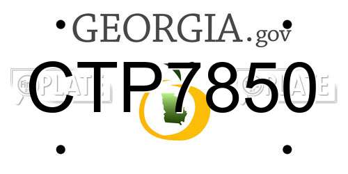 CTP7850 Georgia License Plate