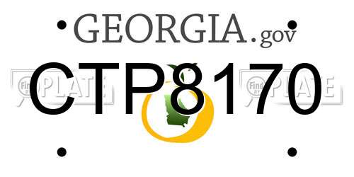 CTP8170 Georgia License Plate