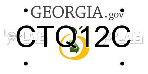 CTQ12C Georgia License Plate