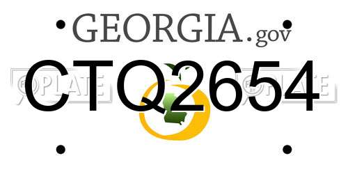 CTQ2654 Georgia License Plate