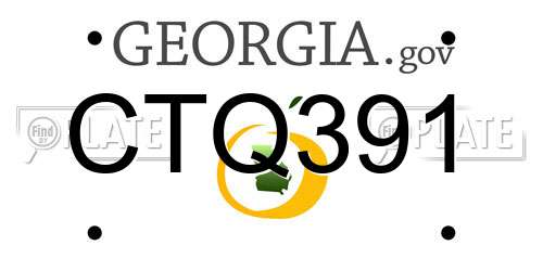 CTQ391 Georgia License Plate