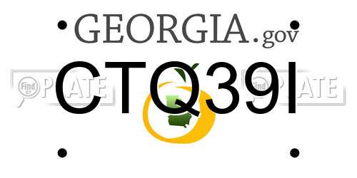 CTQ39I Georgia License Plate