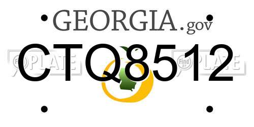 CTQ8512 Georgia License Plate