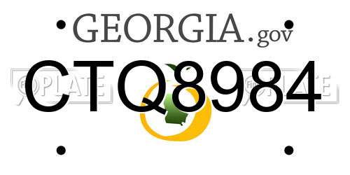 CTQ8984 Georgia License Plate