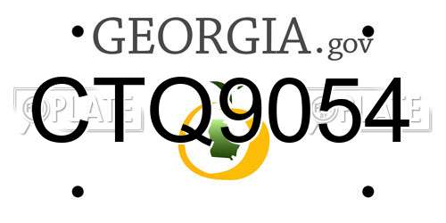 CTQ9054 Georgia License Plate