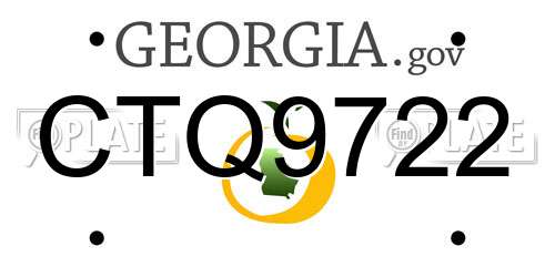 CTQ9722 Georgia License Plate