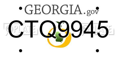 CTQ9945 Georgia License Plate
