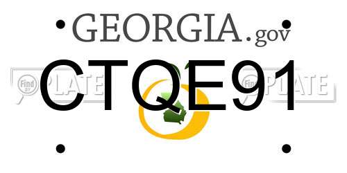 CTQE91 Georgia License Plate