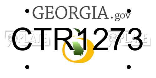 CTR1273 Georgia License Plate