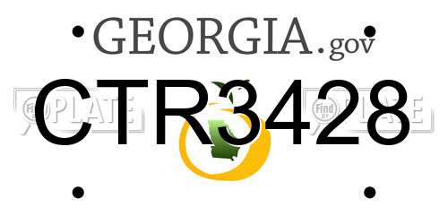 CTR3428 Georgia License Plate